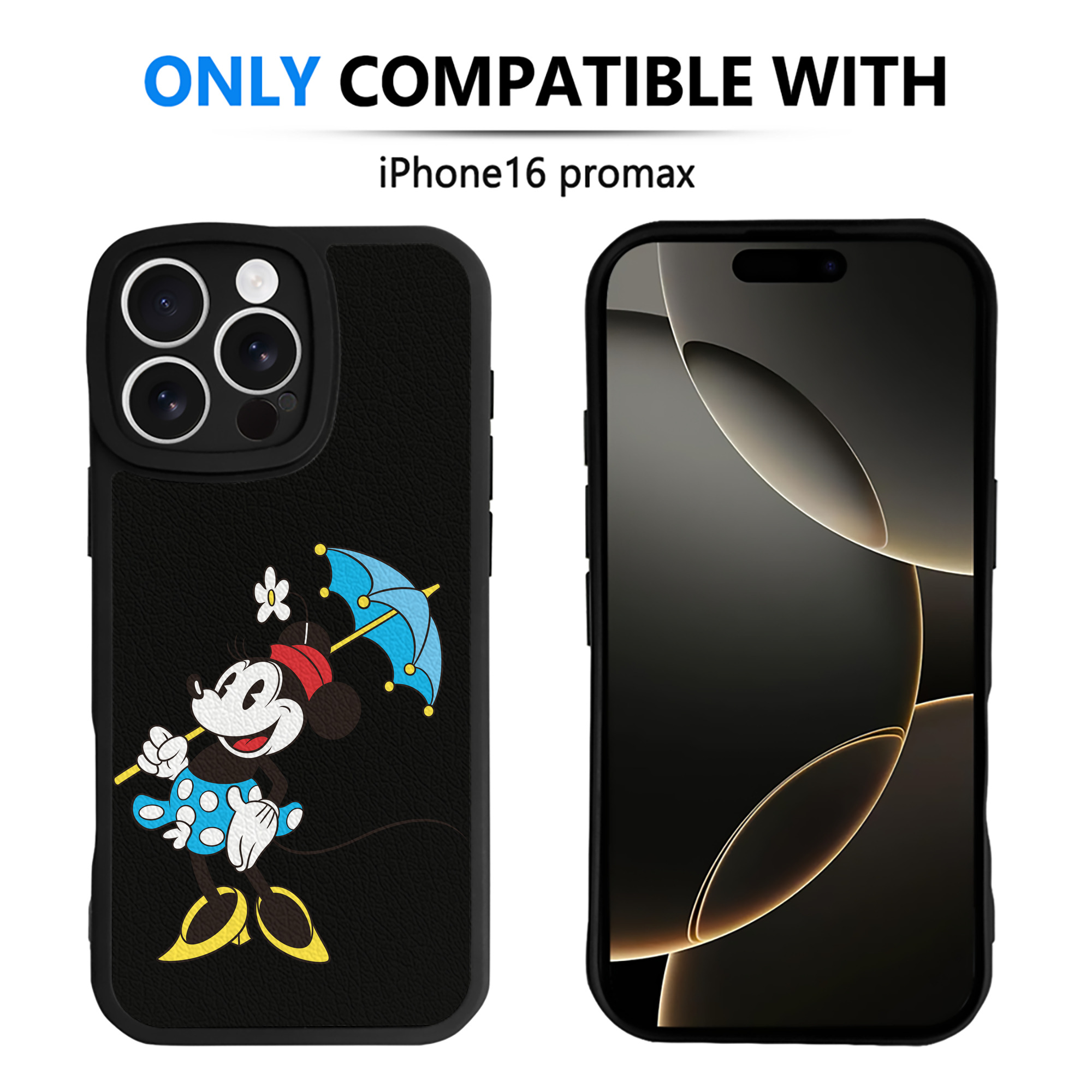 （画像用） ミッキーマウス Mickey Mouse 【iPhone 16シリーズ対応】シリコンスマホケース（レザー調） 材質：シリコン